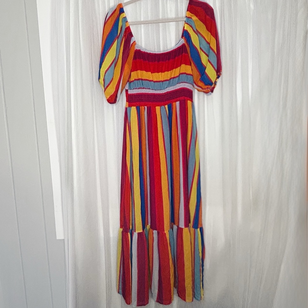 Flying Tomato Red and Orange Tiered Ruffled Sundress - Picture 2 of 4